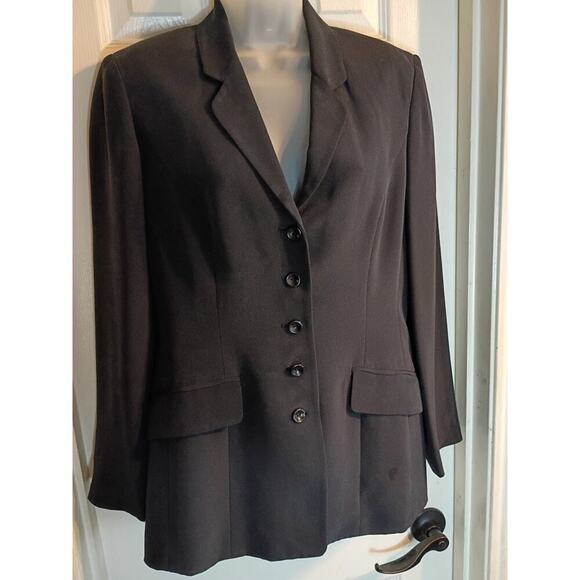 due per due Jackets & Blazers - Due Per Due Blazer Black 100% Silk Sz 4 Classic Money